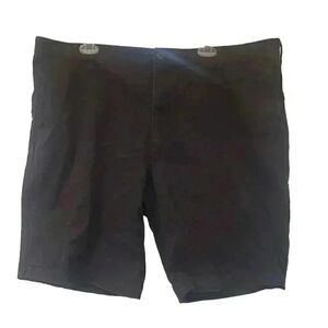 DOCKERS Men's Black Cotton Chino Flat Front Shorts EUC sz 42